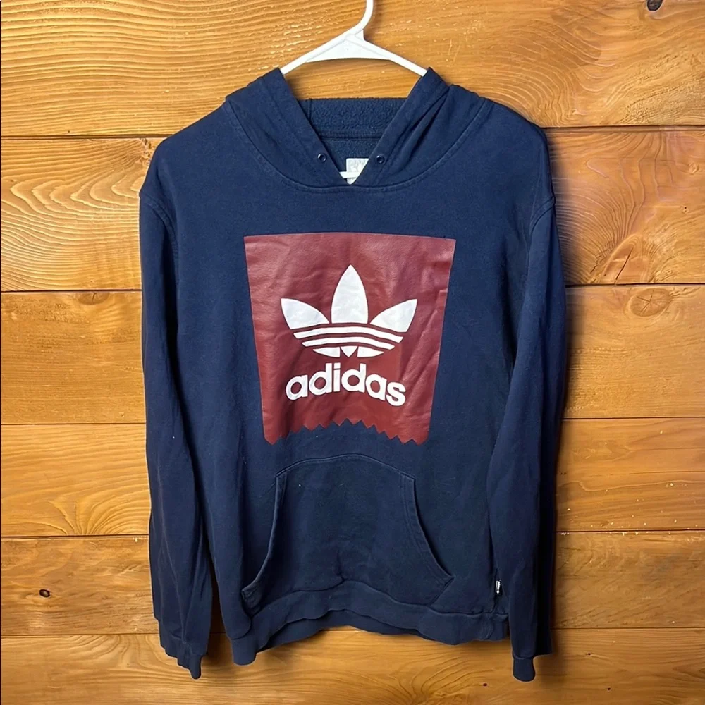 Adidas Men's Navy Blue Hoodie sweatshirt Md activewear casual workout streetwear